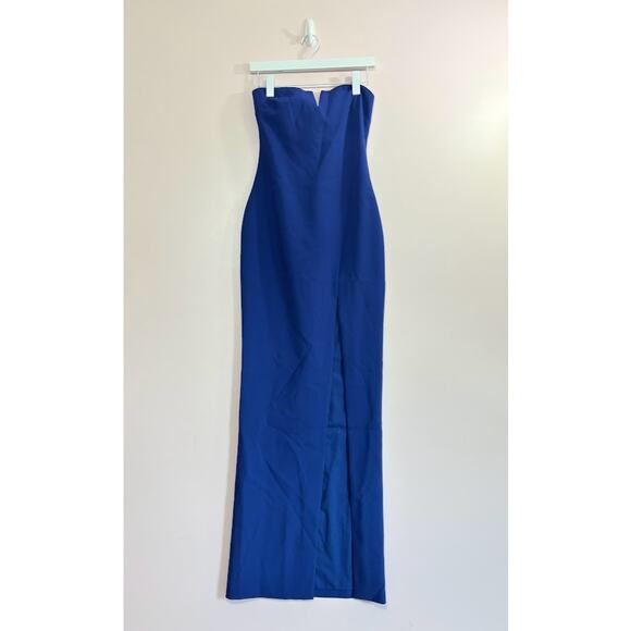 Likely Windsor V-Notched Front Slit Gown in Navy Size 2 - Picture 2 of 6